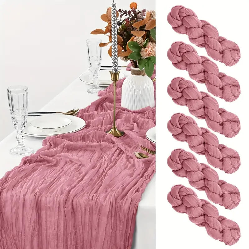 Gauze Cheesecloth Table Runners Set of 6