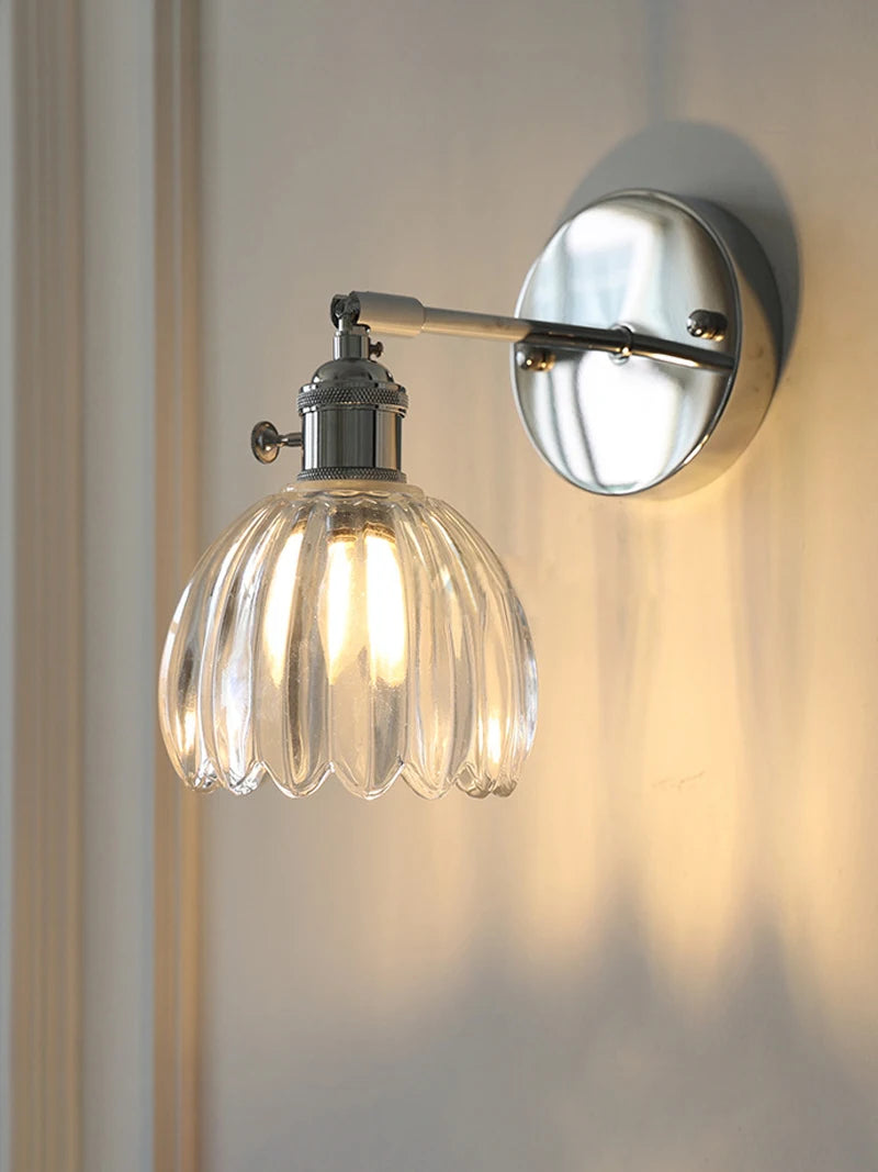 Fluted Glass Swing Arm Sconce