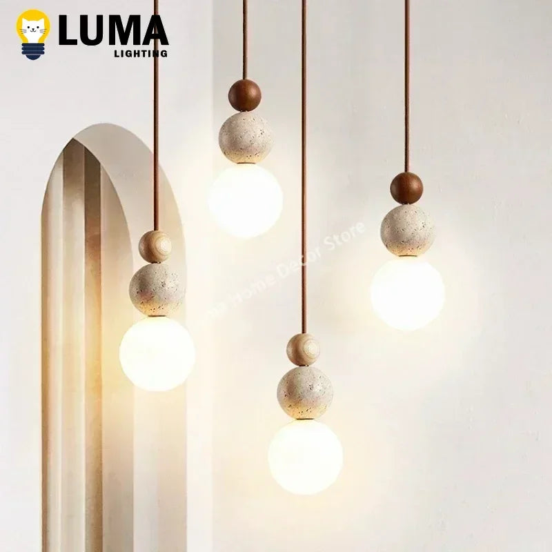 Cream Travertine Pendant Light