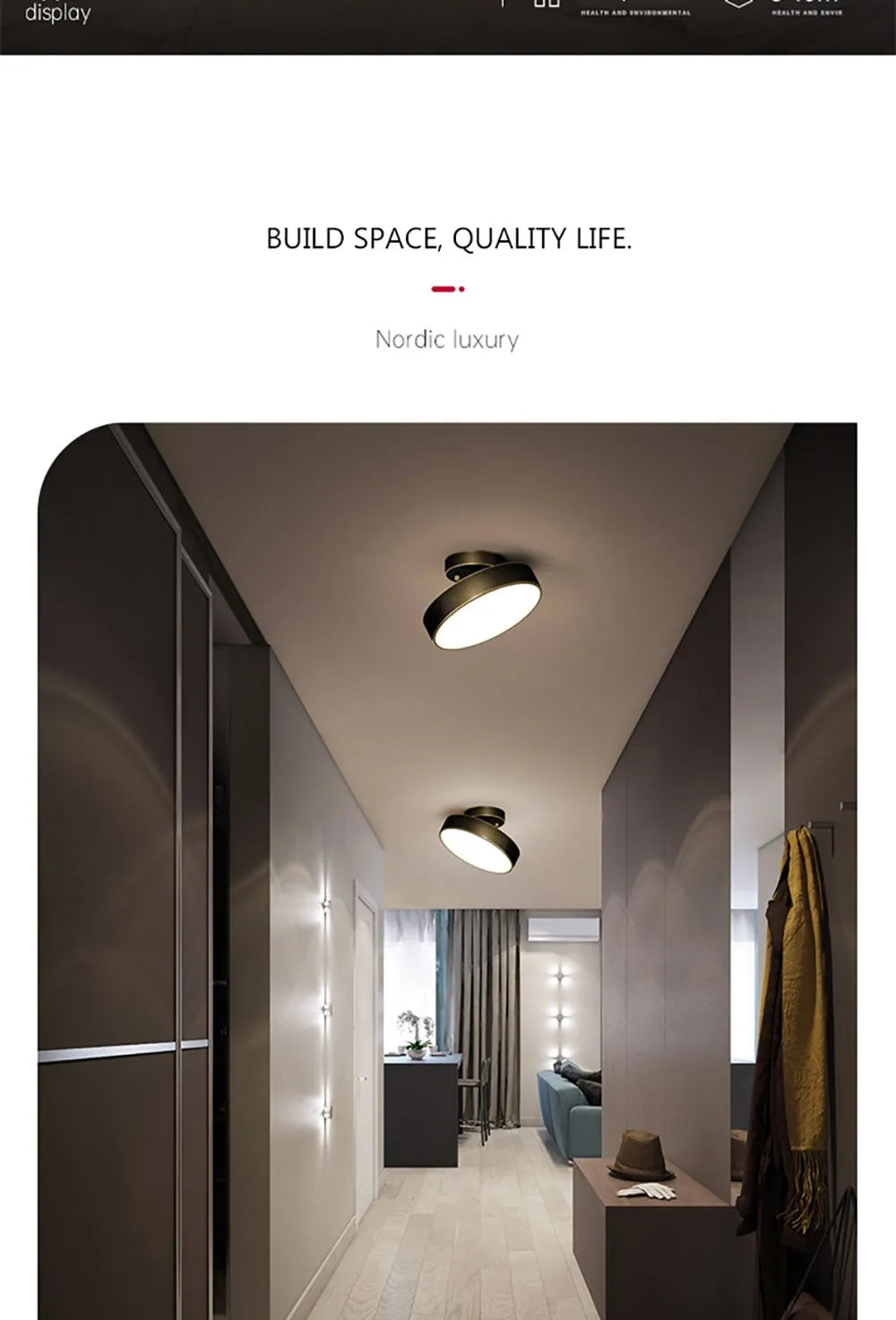 Copper Round LED Ceiling Light