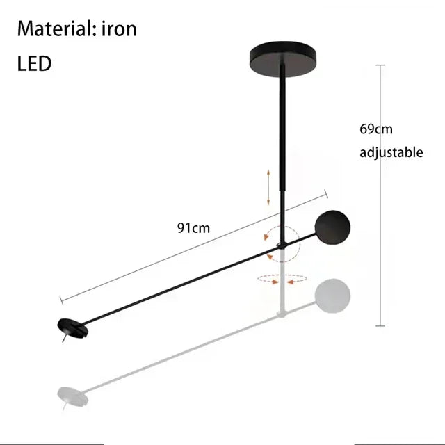 Designer Creative Long Pole Flexible Wall Lamp Black Wall Lamp with