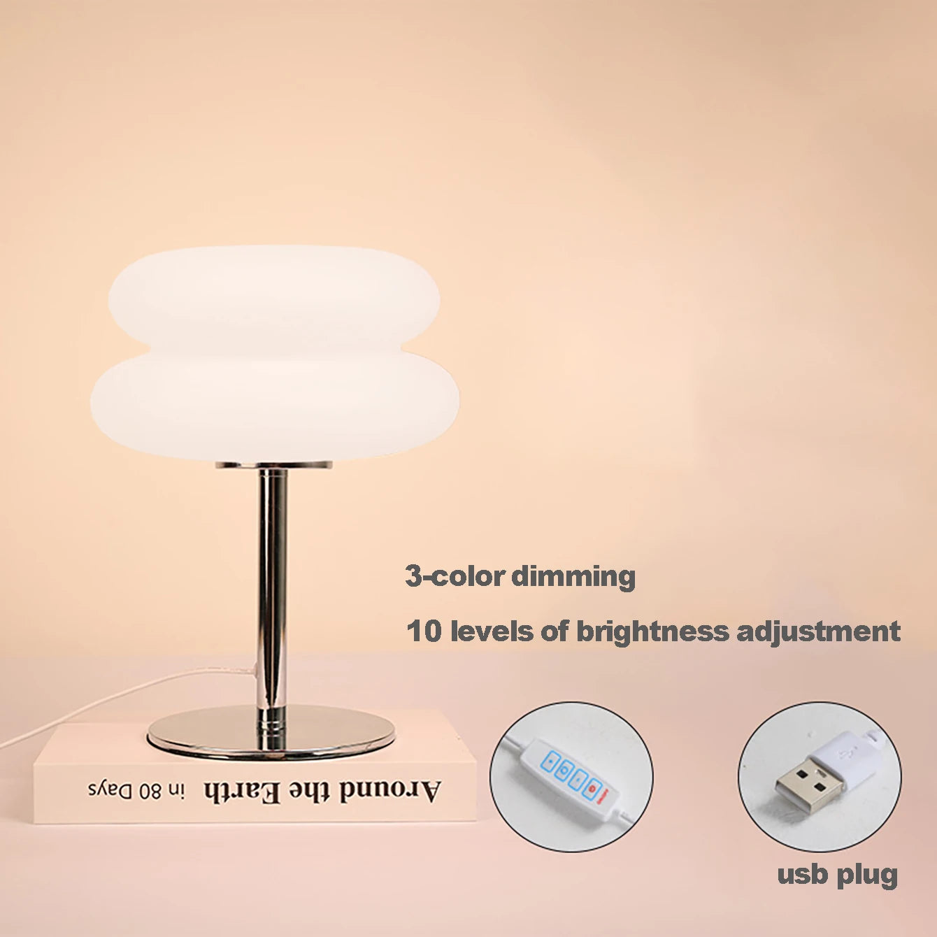Creamy Tricolor Bedside Lamp