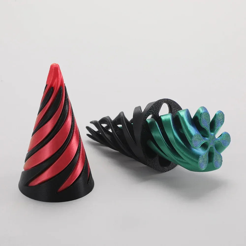 3D Printed Helix Screw Rotating Toys Stress Reducing Tool Pyramid