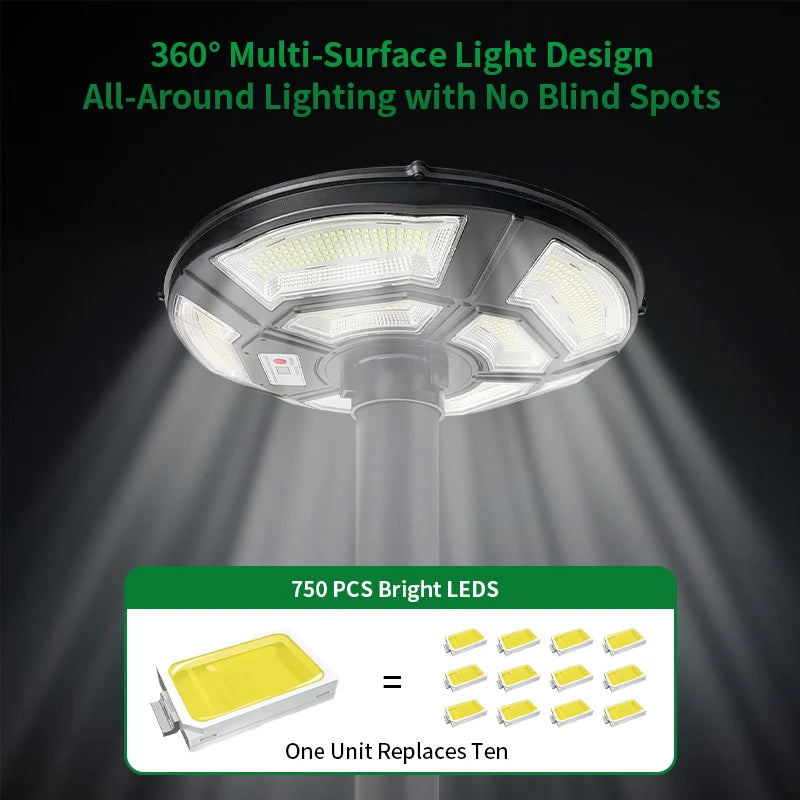 Solar Lamp Post Light with 78" Tall Pole, Removable, Dusk to Dawn