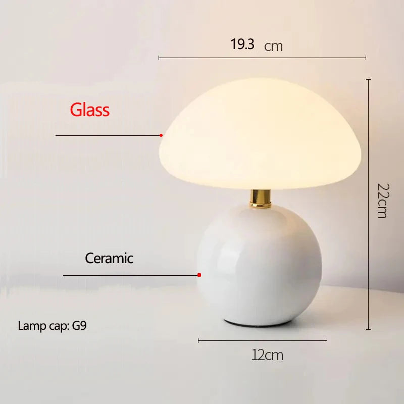 Ceramic Mushroom Bedside Table Lamp