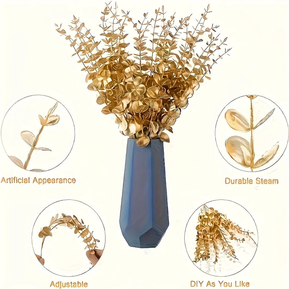 Golden Eucalyptus Artificial Stems