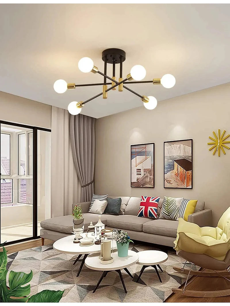 Retro Industrial Iron Ceiling Chandelier