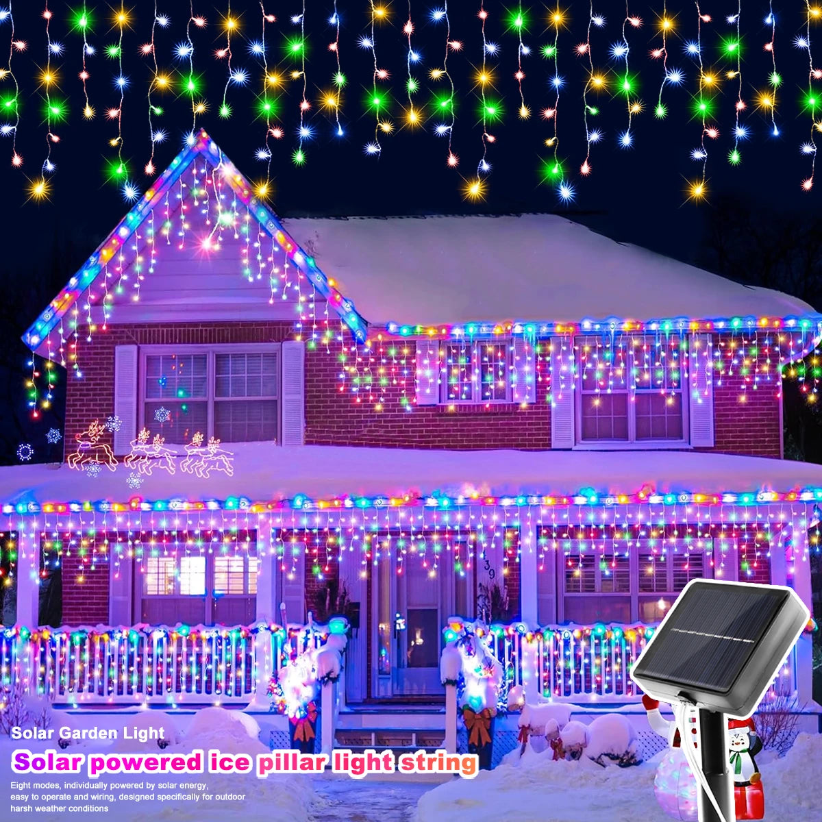 Solar Icicle Fairy Lights