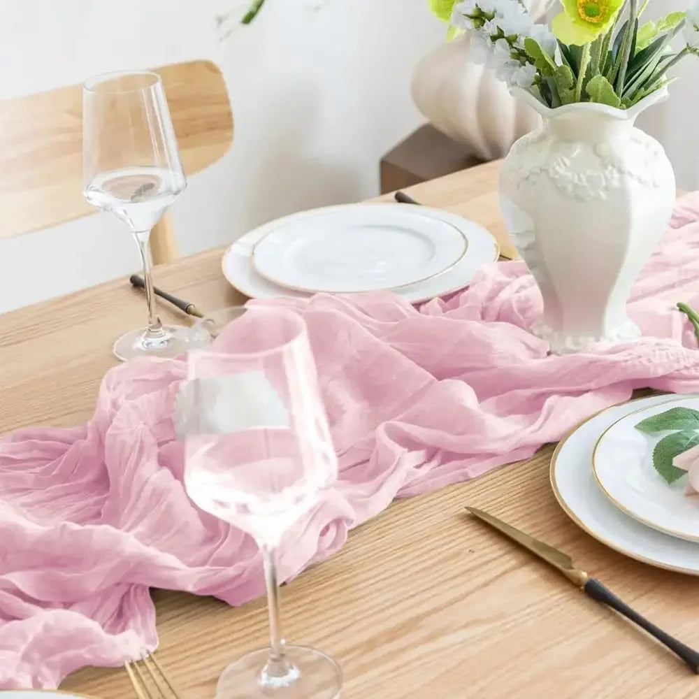 Burgundy Table Runner Cheesecloth Gauze Rustic Boho Cheese Cloth