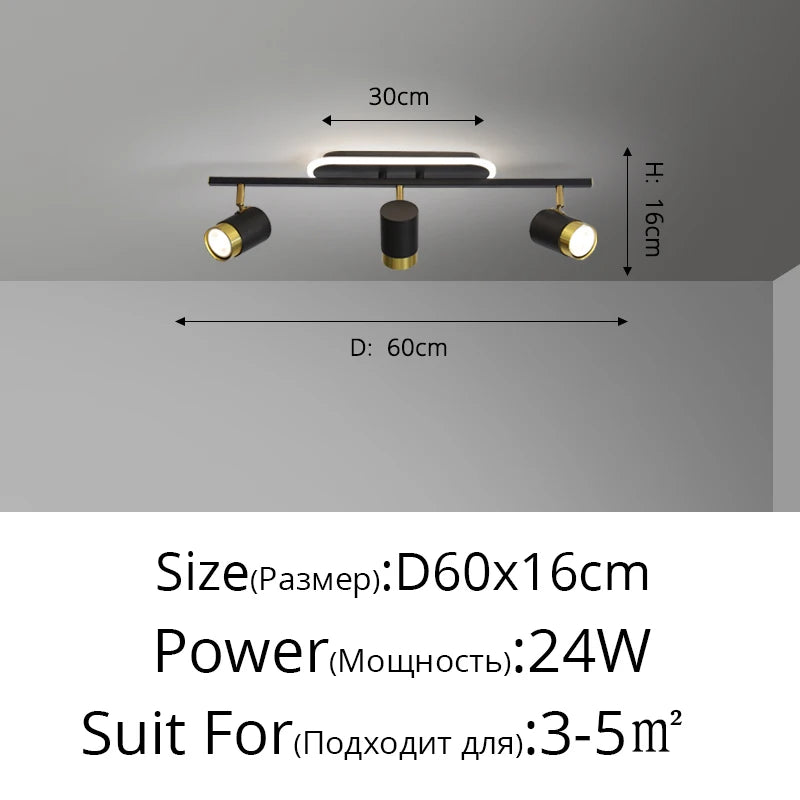 Long Linear LED Spotlight Chandelier