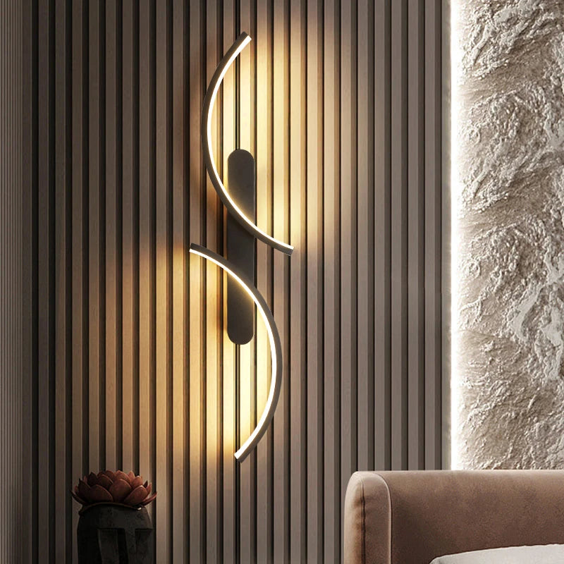 Curved Arc LED Bedside Wall Light
