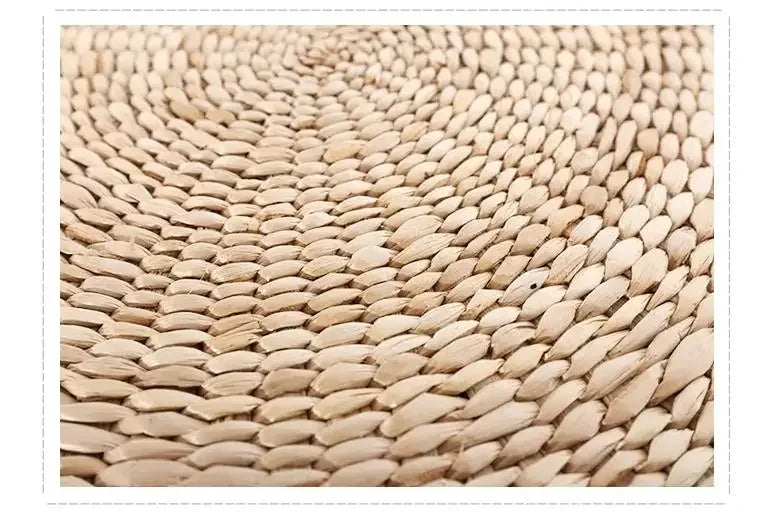 Handmade Woven Natural Straw Round Pouf Tatami Cushion Floor Japanese Style Cushion Home Textile Tea Ceremony Home Ground Mat