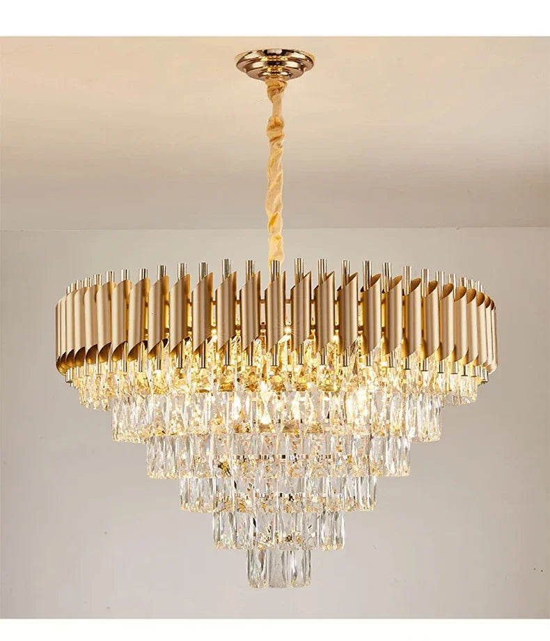 Luxury Crystal Ceiling Chandelier Lighting Modern Living Room Lights