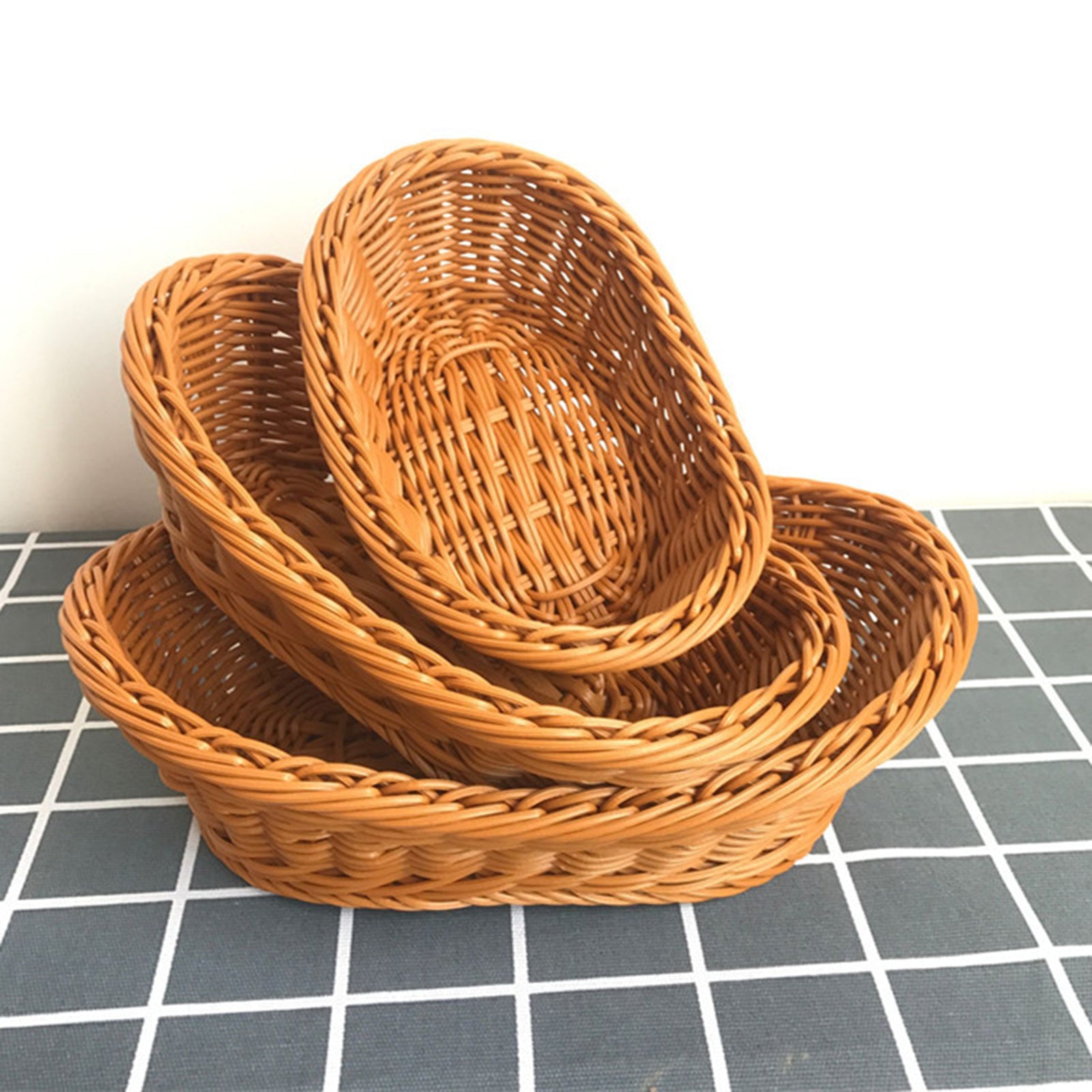 Oval Woven Wicker Bread Basket
