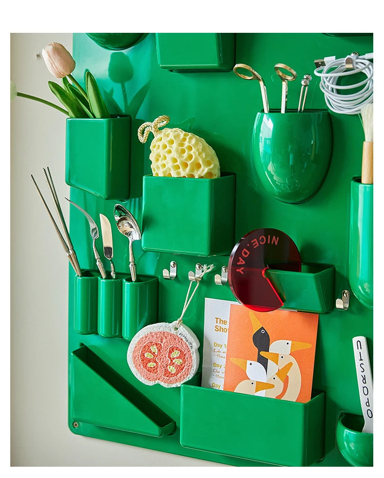 Wall Mounted Storage Rack with Hooks