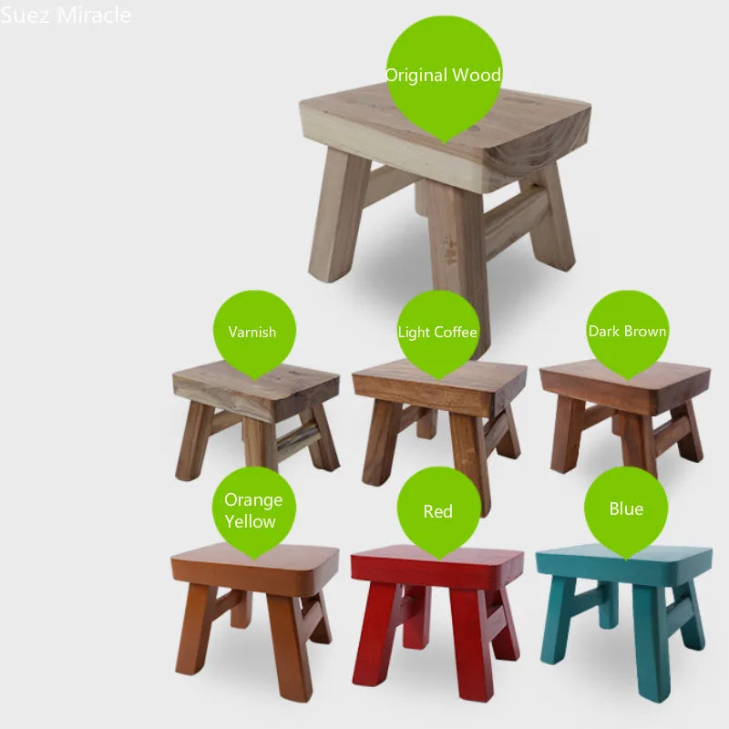 Custom Solid Wood Foot Stool, Square Bench