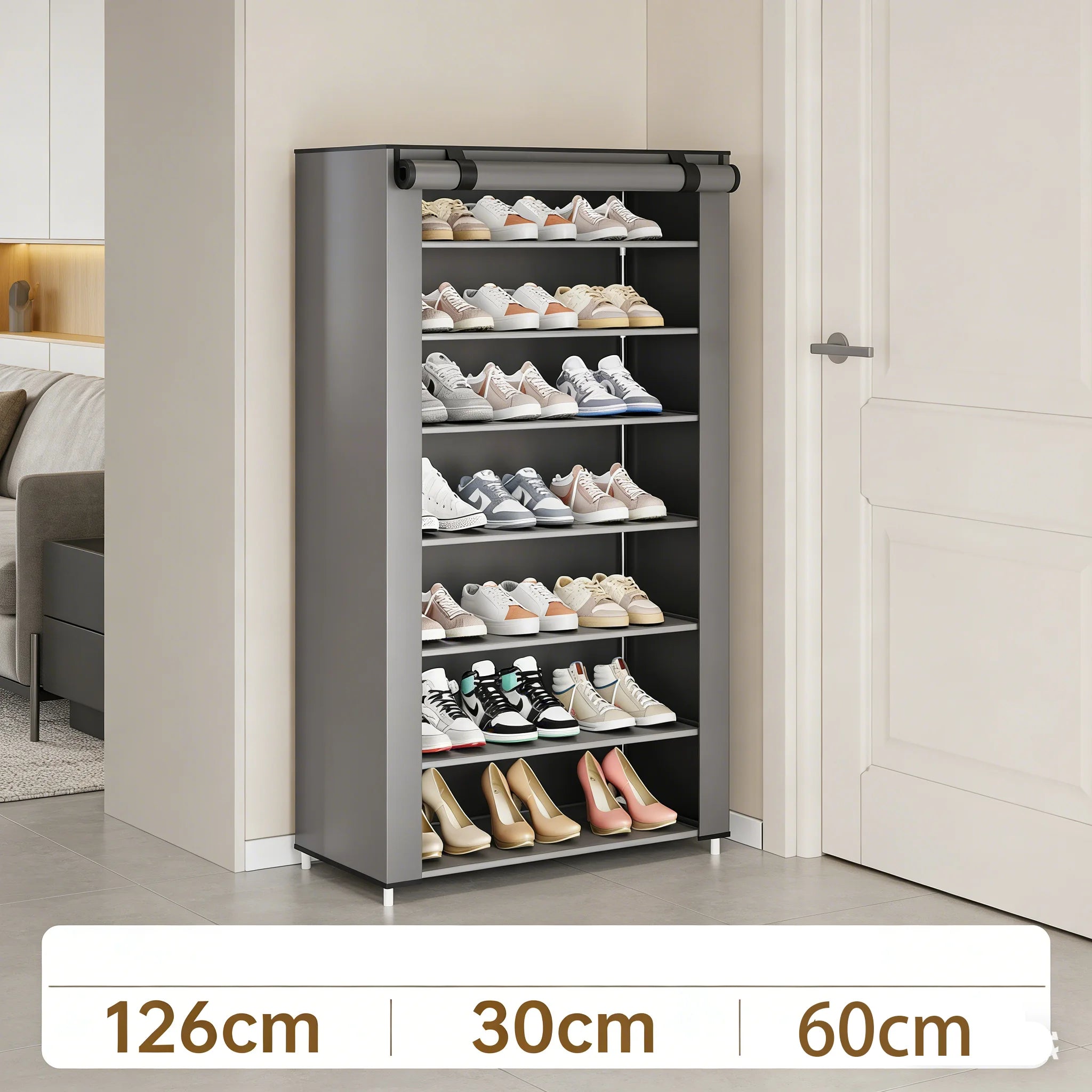 Simple shoe rack with dustproof storage, multi-tier shoe cabinet, dormitory entrance storage stand
