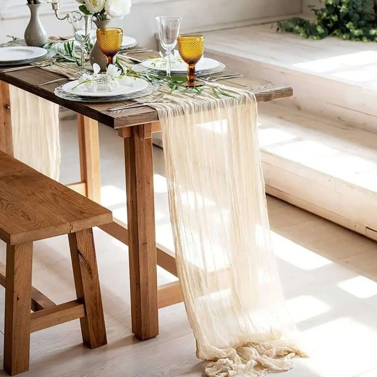 Boho Cheesecloth Table Runner