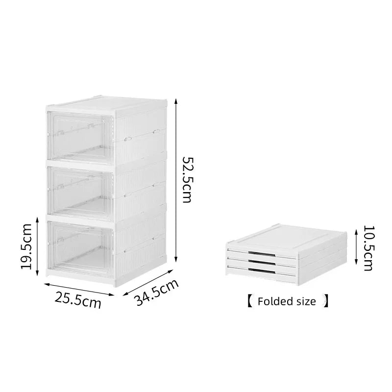 No Assembly Needed Heavy-Duty PP Thickened Transparent Foldable Shoe Box with Lid Premium Plastic Home Storage Simple Shoe Rack