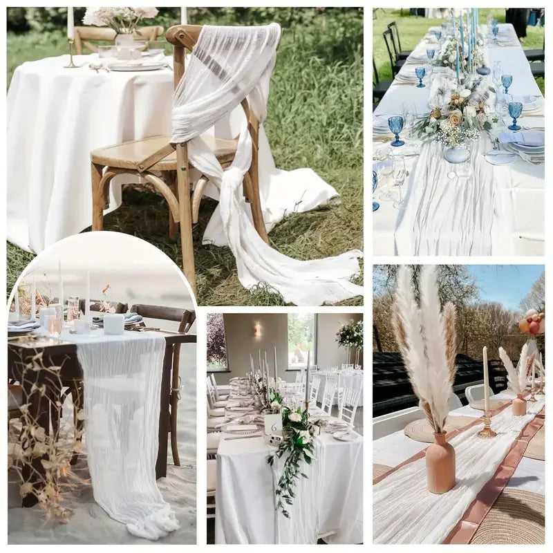 Gauze Cheesecloth Table Runners Set of 6