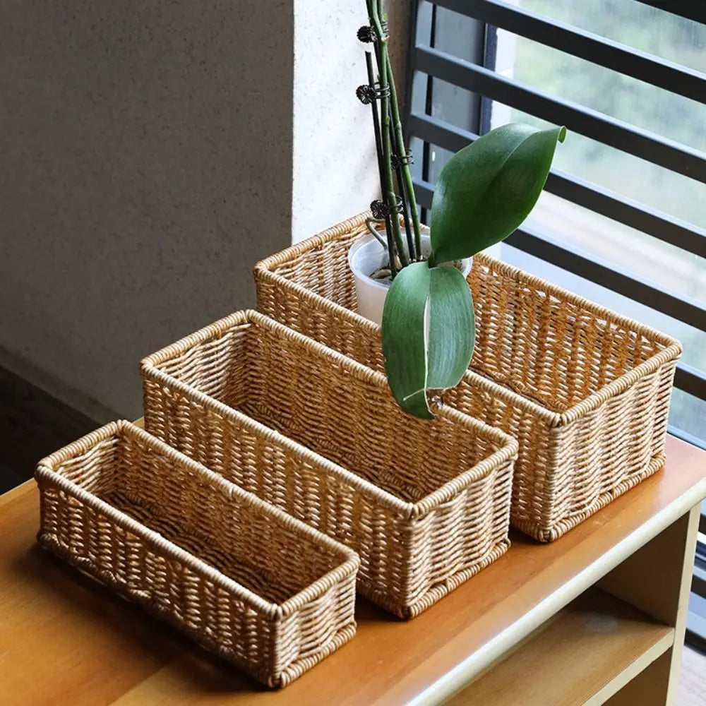 Woven Rectangular Storage Basket