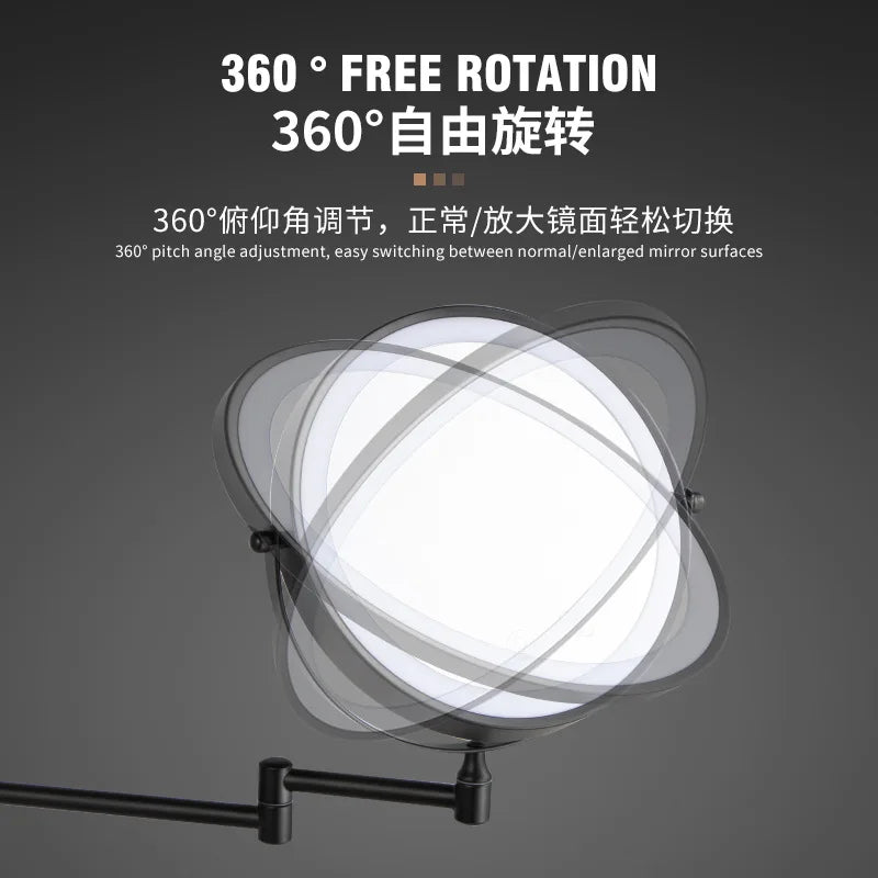 Double Sided Wall Mounted Shower Mirror with Lights