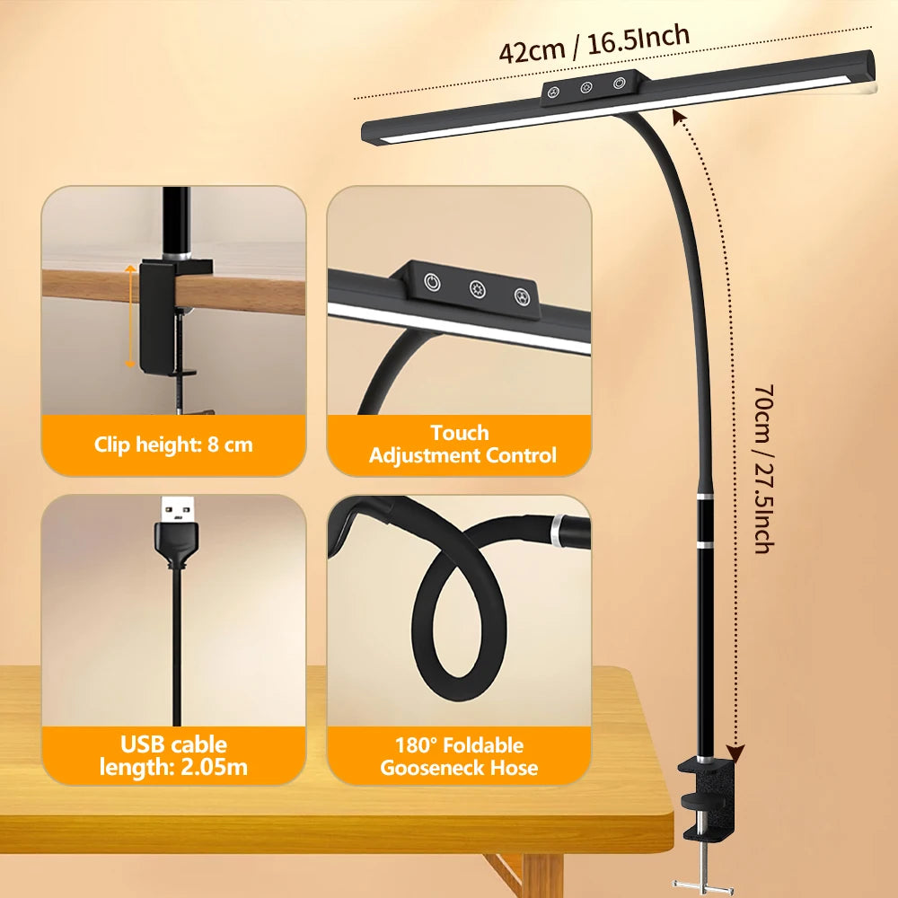 Eye-Care Metal Clip Lamp