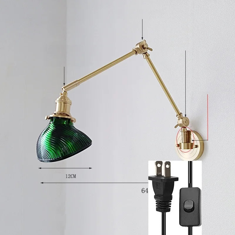 IWHD 2022 New Ceramic Copper LED Wall Lamp Beside Left And Right Rotate