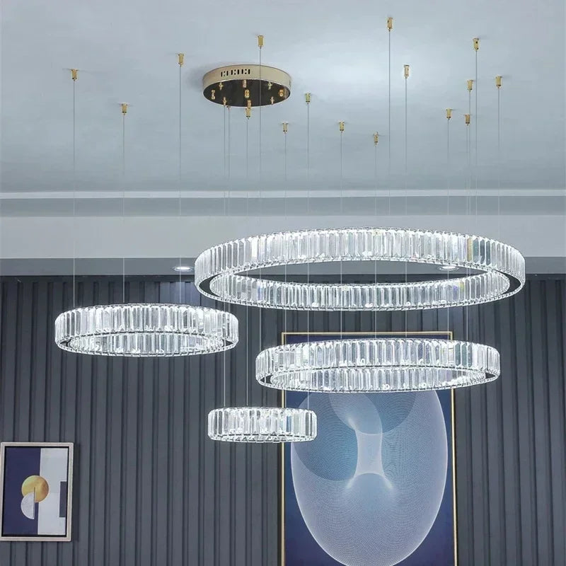 Modern Gold Luxury Crystal LED indoor Chandelier Bedroom Living Room