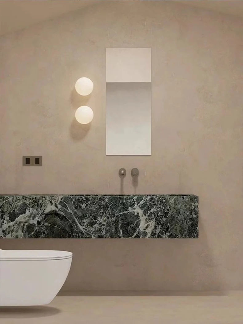 Milky Glass Ball Wall Sconce