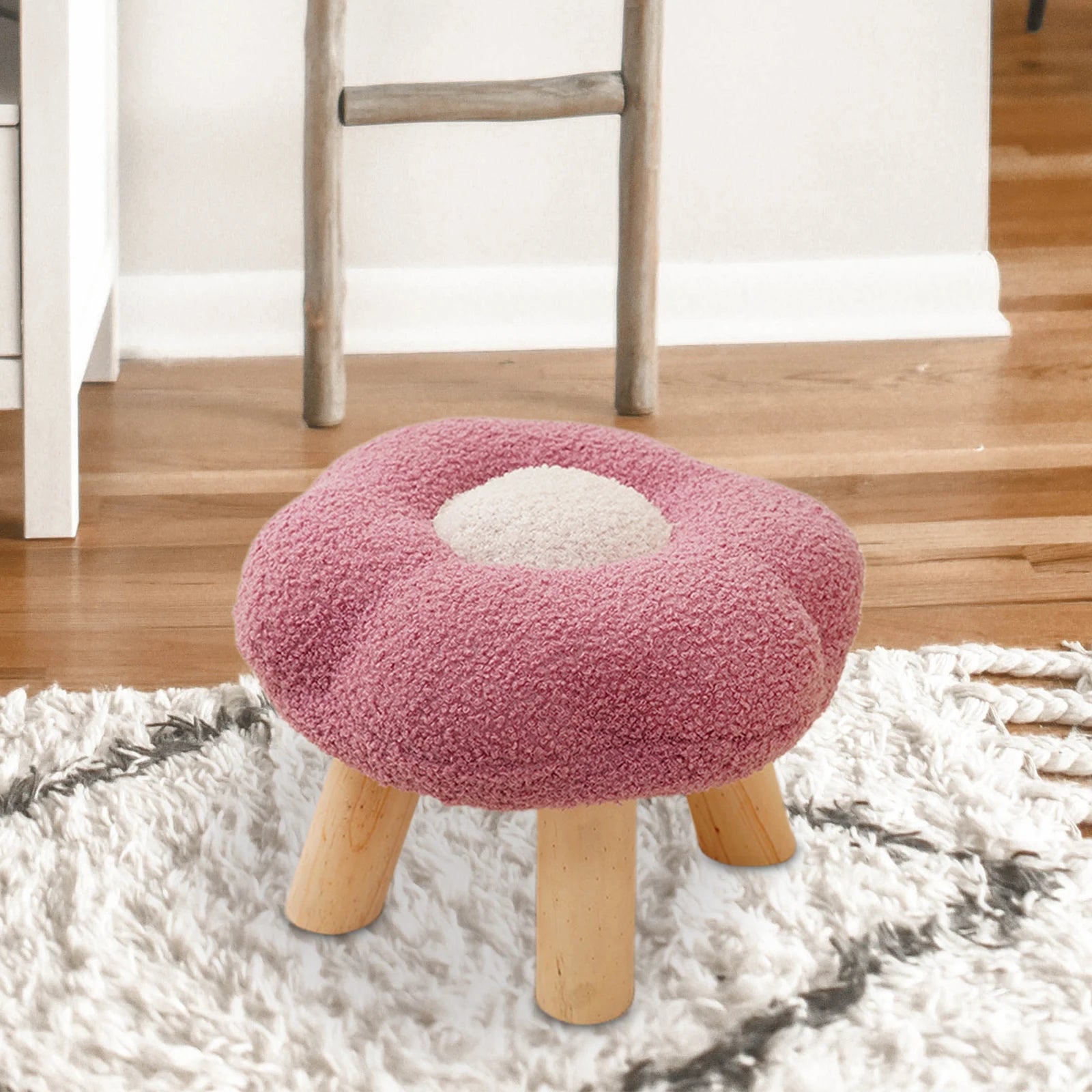 Wooden Small Foot Stool, Non Slip Footrest
