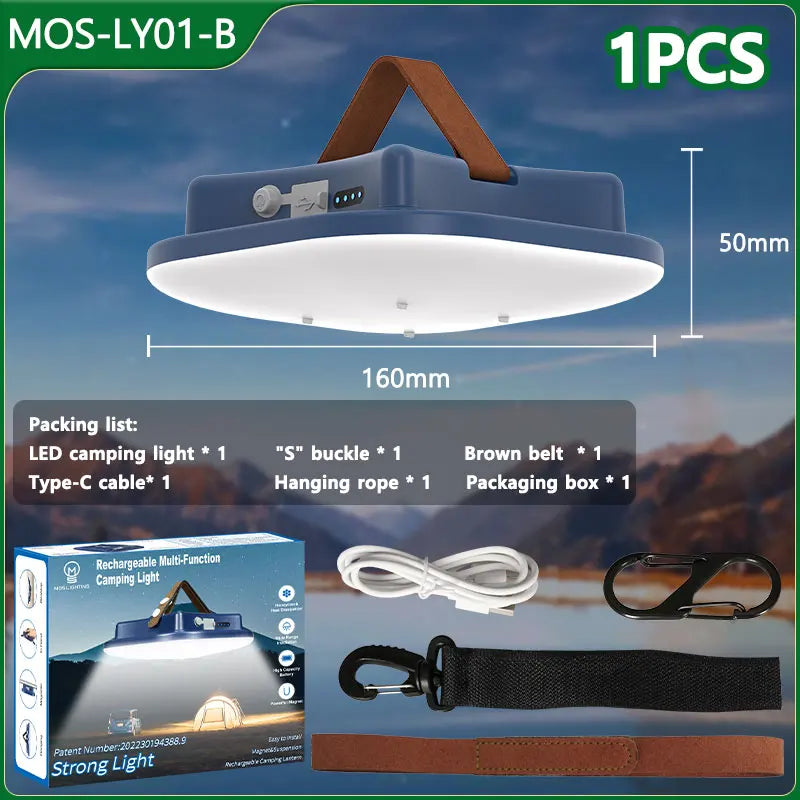 MOSLIGHTING Solar Chargin Tent Strong Light with Magnet Zoom Portable