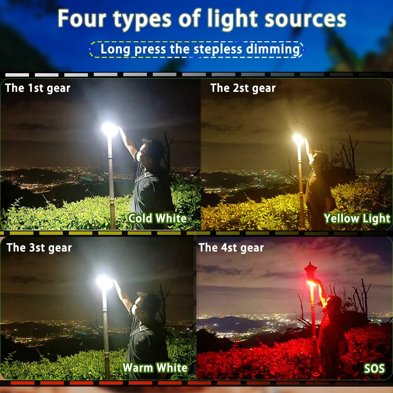 MOSLIGHTING Solar Chargin Tent Strong Light with Magnet Zoom Portable