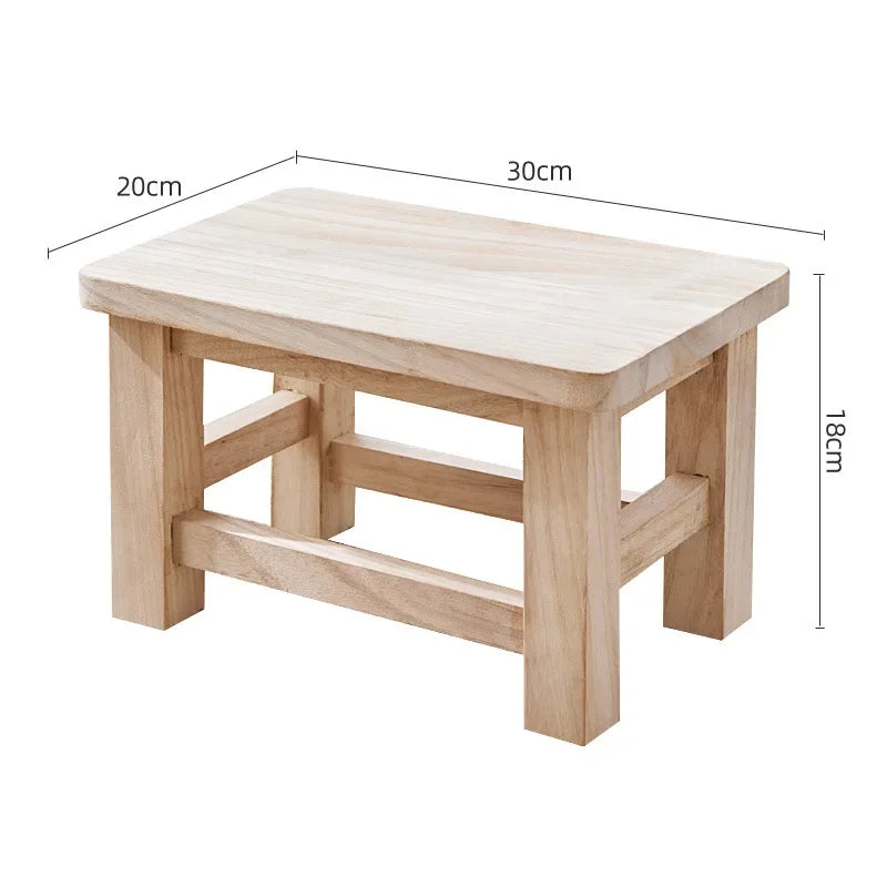 Solid Wood Shoe Changing Stool for Entryway
