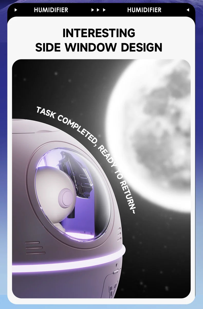 220mL Space Capsule Air Humidifier USB Plug in Rechargeable Mist