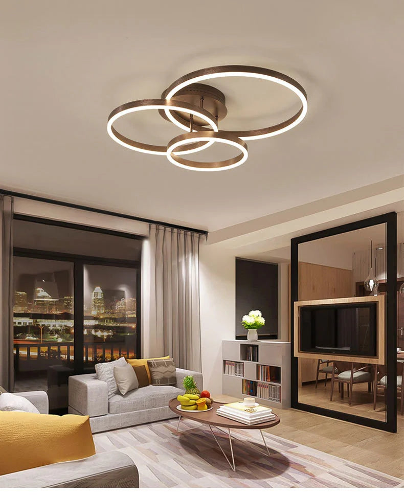 Gold Multi Ring LED Chandelier