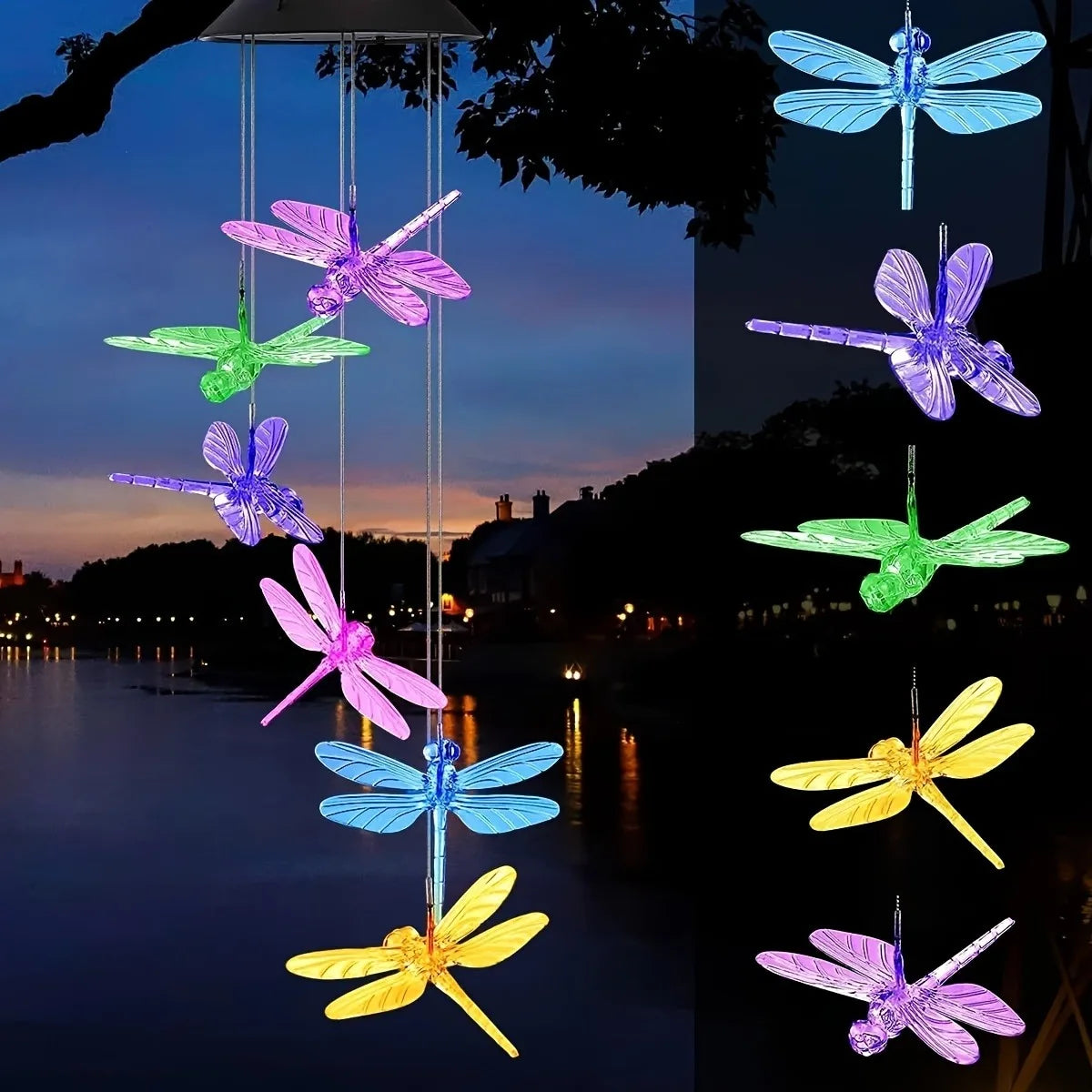 Solar Color Changing Wind Chime