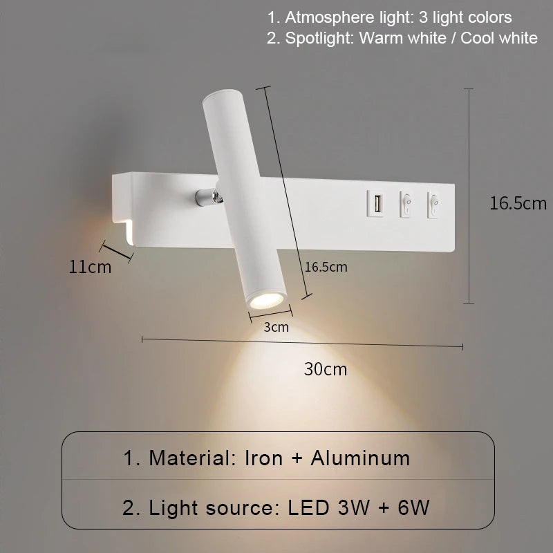 Bedside Reading Spot Wall Lamp
