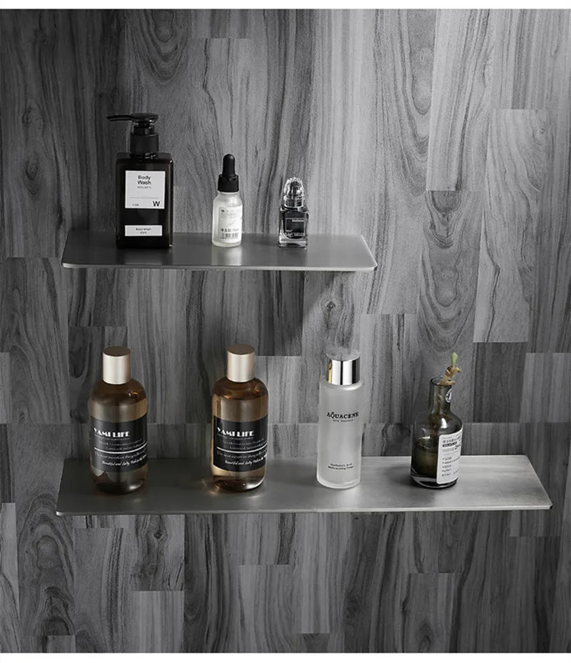 304 Stainless Steel Bathroom Storage Rack 20/30/40/50CM Brushed Chrome Shower Rack Corner Rack Multifunctional Bathroom Hardware