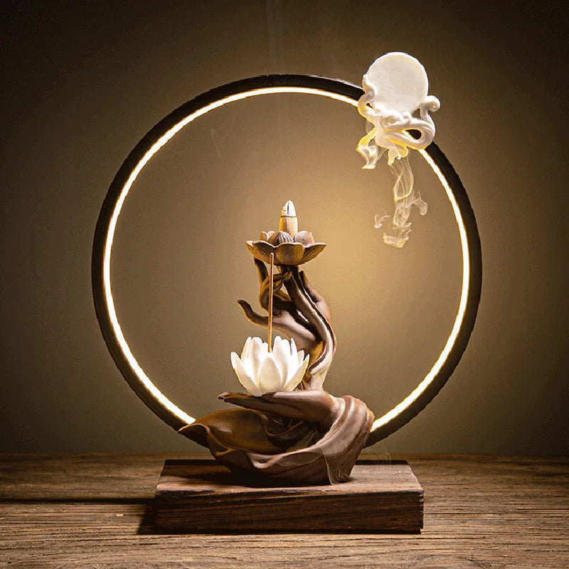 Buddha Hand Lotus Backflow Incense Stand