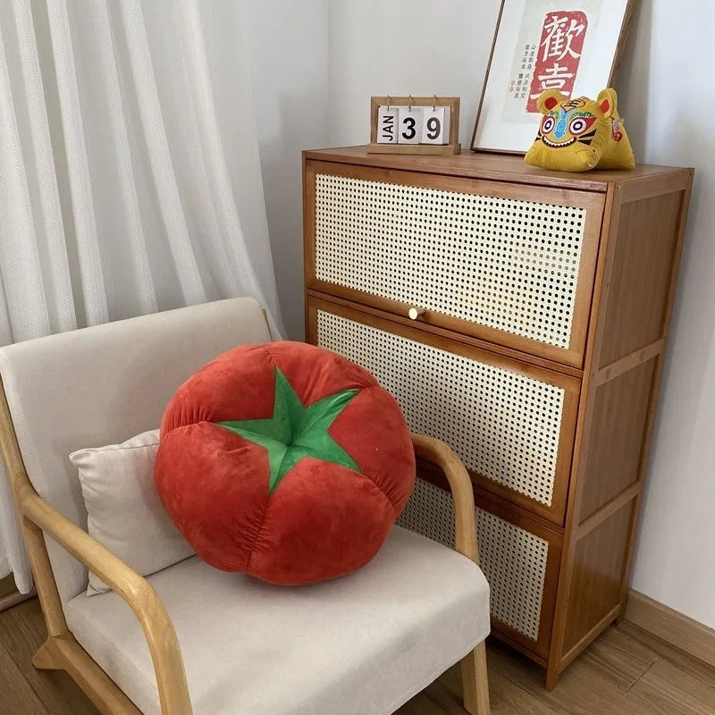 ins cute soft cute mushroom tomato futon cushion bed cushion doll throw