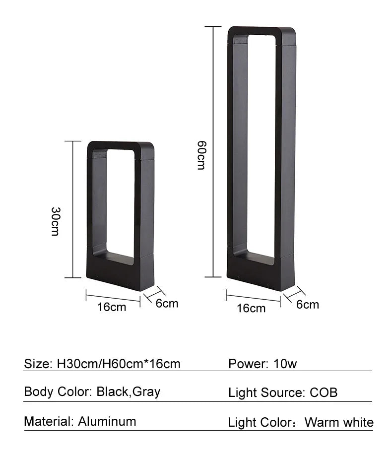 Waterproof 10W LED Garden Bollard Light
