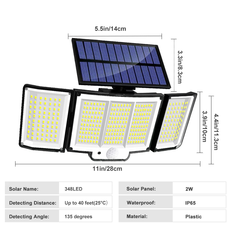 Solar Security Flood Light with Remote