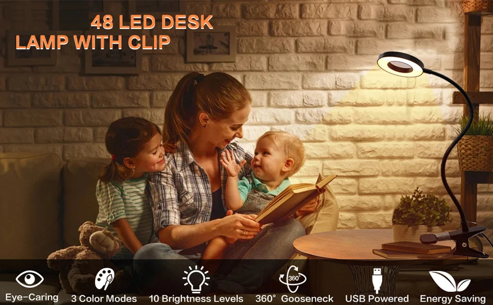 48 LED Clip Desk Lamp
