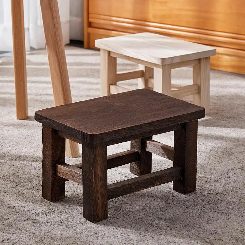 Solid Wood Shoe Changing Stool for Entryway