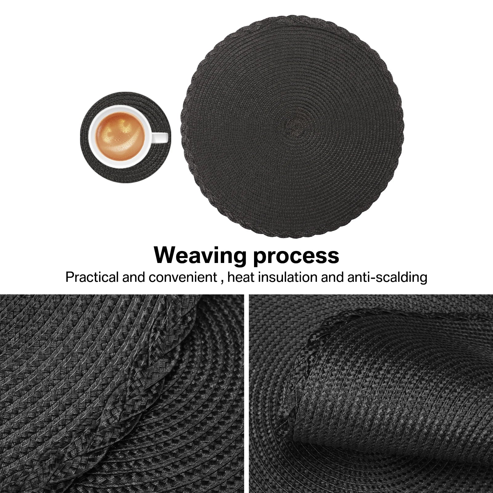 Braided Round Placemat and Coaster Set