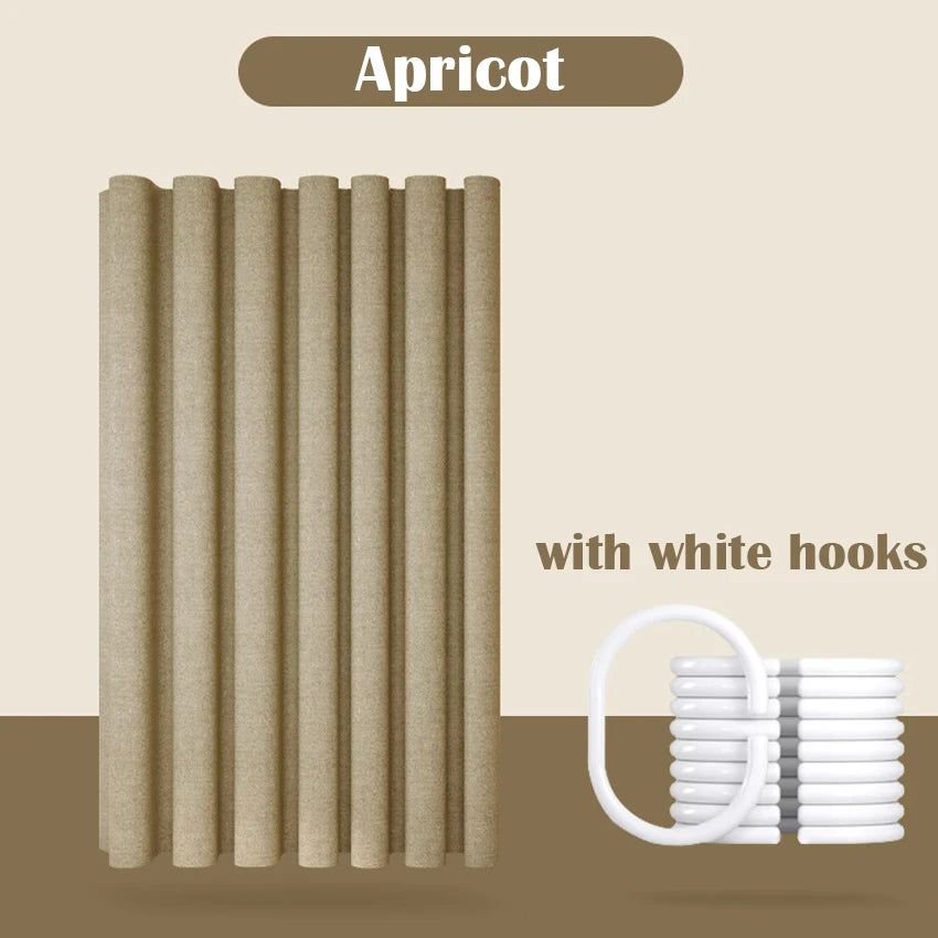 Thick Imitation Linen Shower Curtain Polyester Waterproof Shower