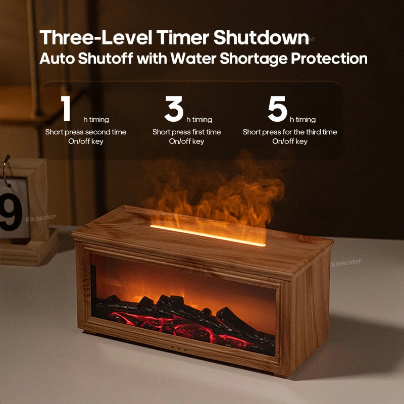 Simulated Fireplace Flames Aroma Diffuser Aromatherapy Ultrasonic Air