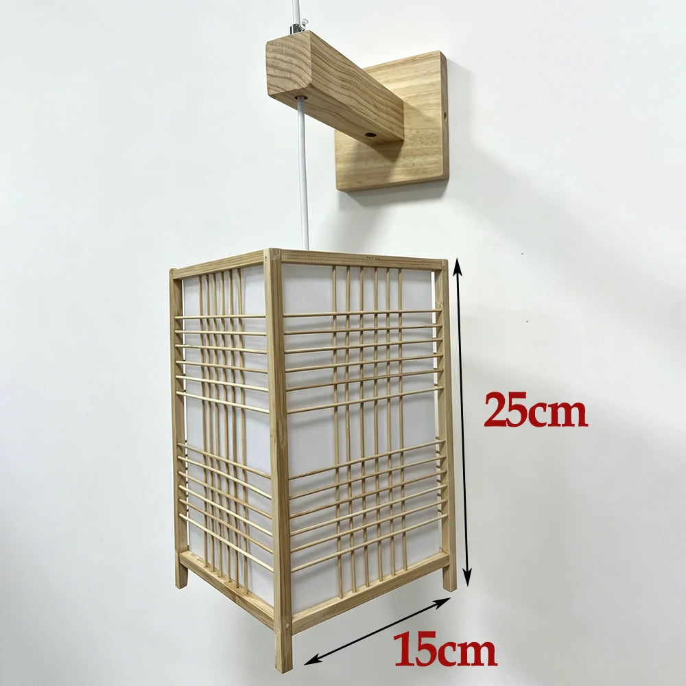 Japanese Bamboo Rattan Wall Lamp