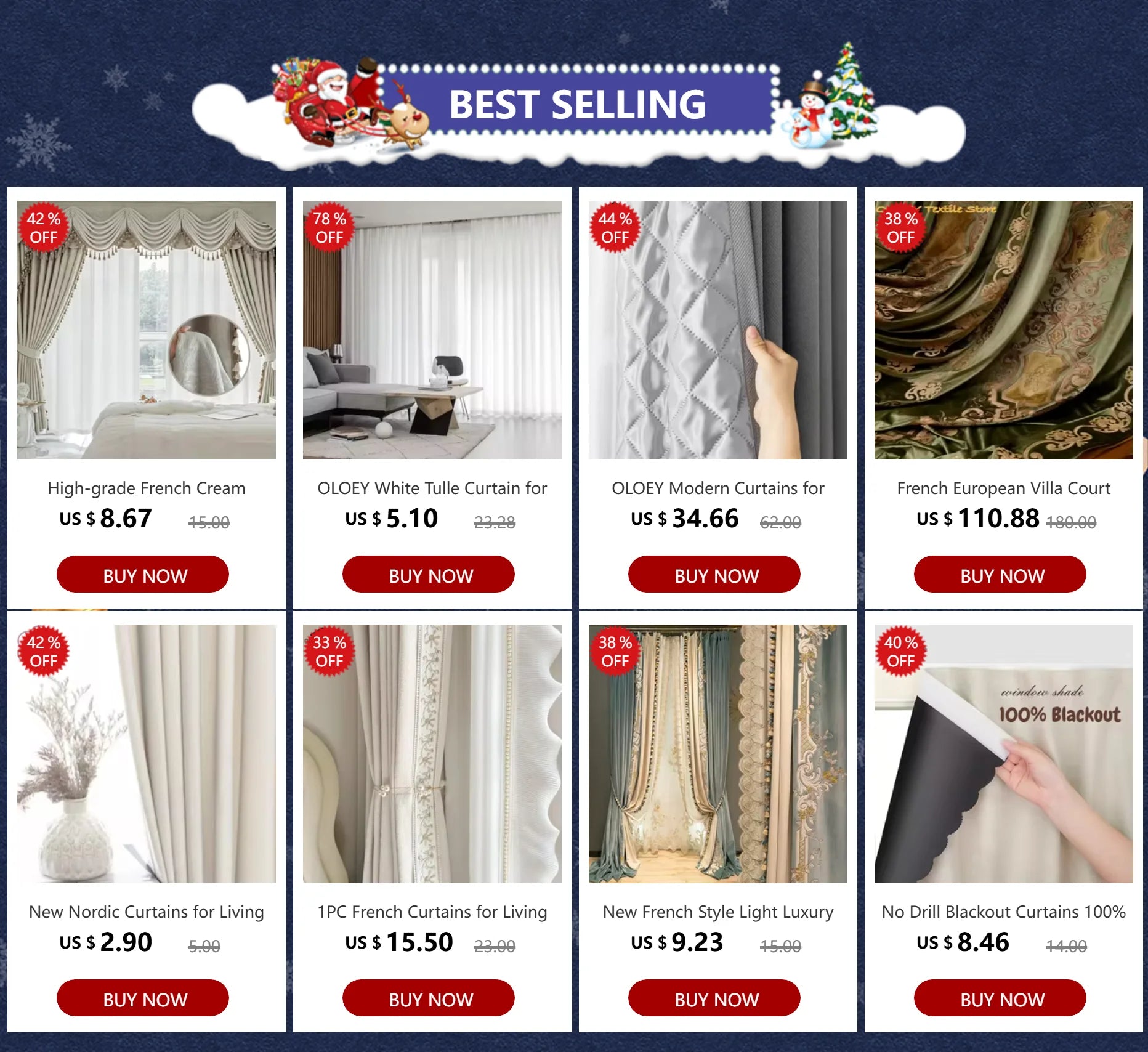 Custom Size Good Quality Cat-Proof White Tulle Sheer Curtains
